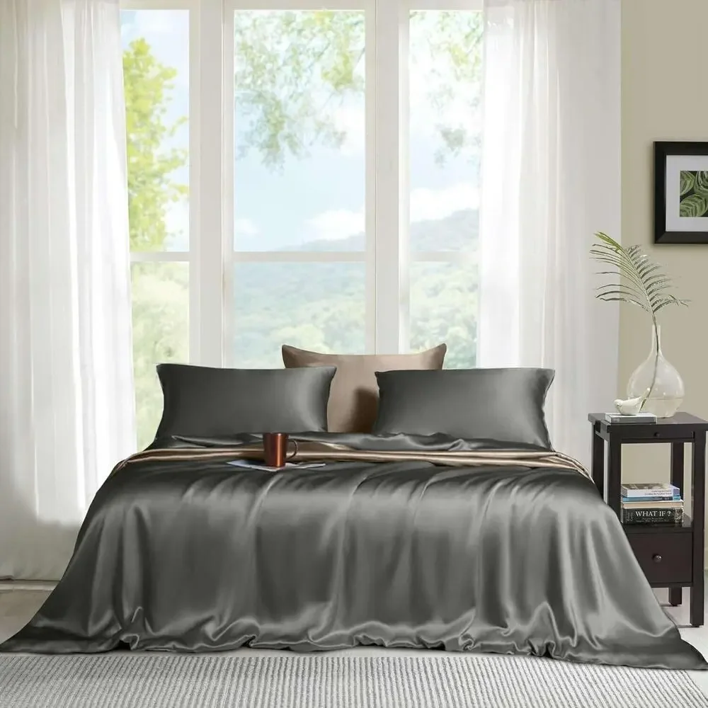 Luxury 100% Viscose Bamboo Cool Softest Bed‎ Sheets Set Deep Pocket Full Gray